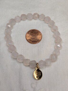 Bourbon & Bowties Rose Quartz Faceted Stretch Bracelet